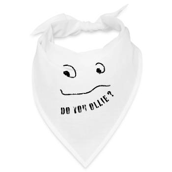 MACHST DU OLLIE? Mülleimer & Skateboard - Bandana - Weiß - Vorne
