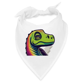 Regenbogen Echse - Bandana - Weiß - Vorne