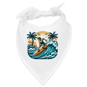 Surfer in Aktion - Bandana - Weiß - Vorne
