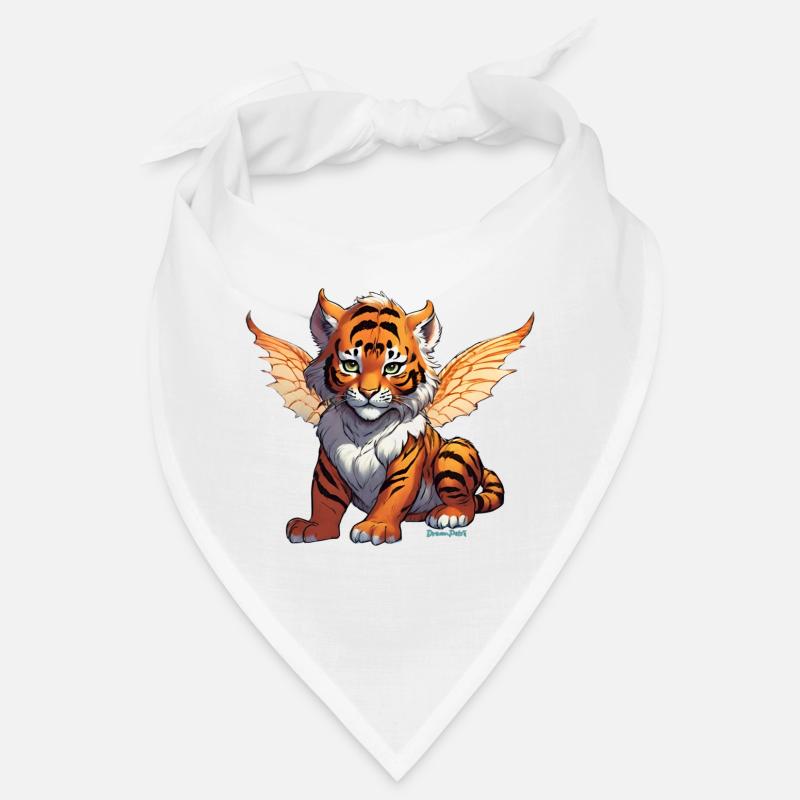 Winged Striped Tiger: Fantasy Meets Wilderness Bandana