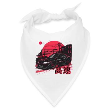Schwarzer Lancer Evo | Klassisches JDM - Bandana - Weiß - Vorne