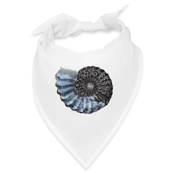 Ammonit mit wunderschöner Lobenlinie - Bandana - Weiß - Vorne