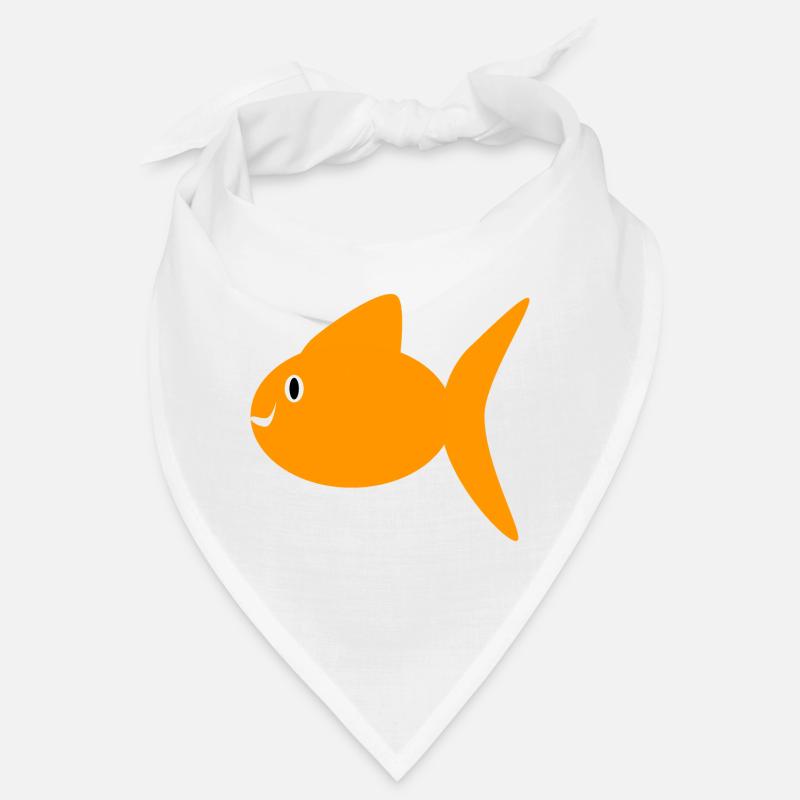 poisson rouge orange - Bandana - blanc