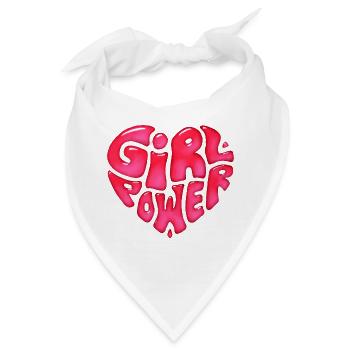 Girlpower Textdesign in Herzform - Bandana - Weiß - Vorne