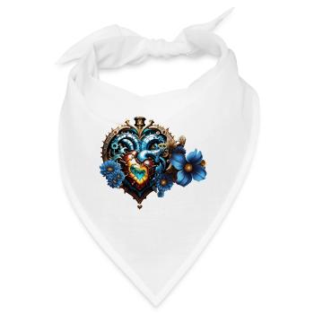 Fantastisches Steampunk-Herz - Bandana - Weiß - Vorne