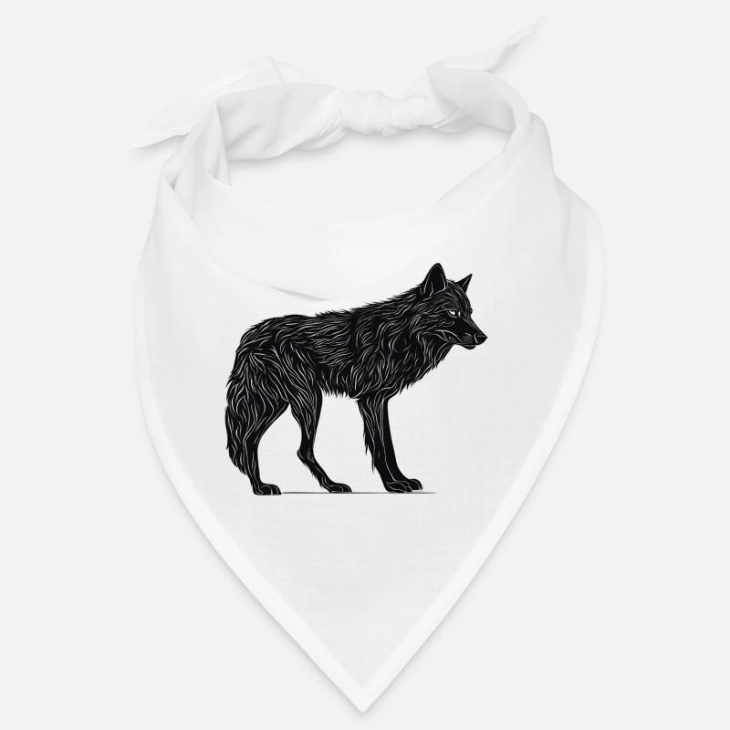 Wilder Wolf - Schwarzer Wolf T-Shirt oder Pullover Bandana