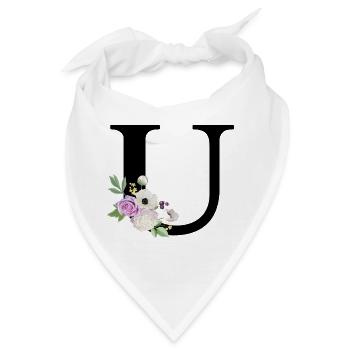 Lila Blumenbuchstabe u - Bandana - Weiß - Vorne