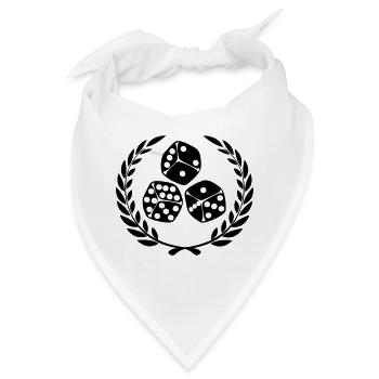 Würfel im Lorbeerkranz - Bandana - Weiß - Vorne