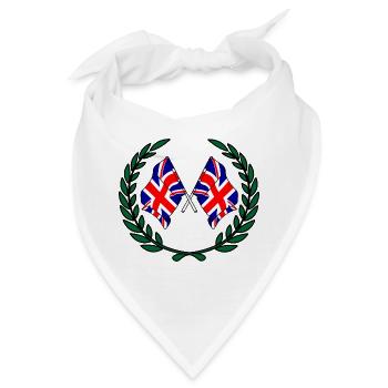 Flaggen Englands im Lorbeerkranz - Bandana - Weiß - Vorne