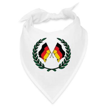 Fahnen Deutschland im Lorbeerkranz - Bandana - Weiß - Vorne