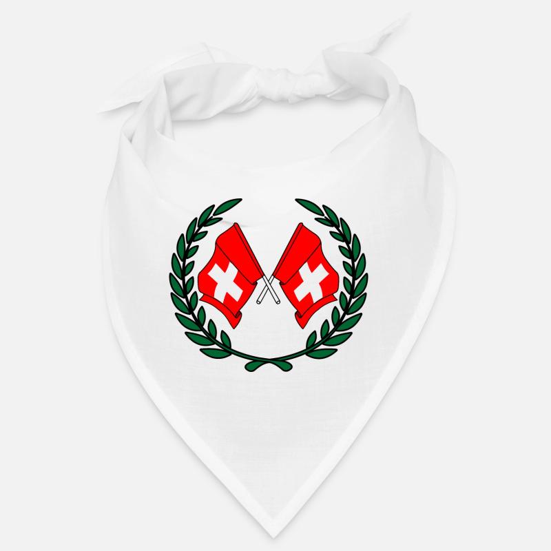 Drapeaux de la Suisse en couronne de laurier Bandana