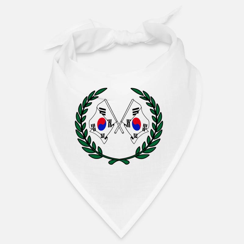 Drapeaux Corée du Sud en couronne de laurier Bandana