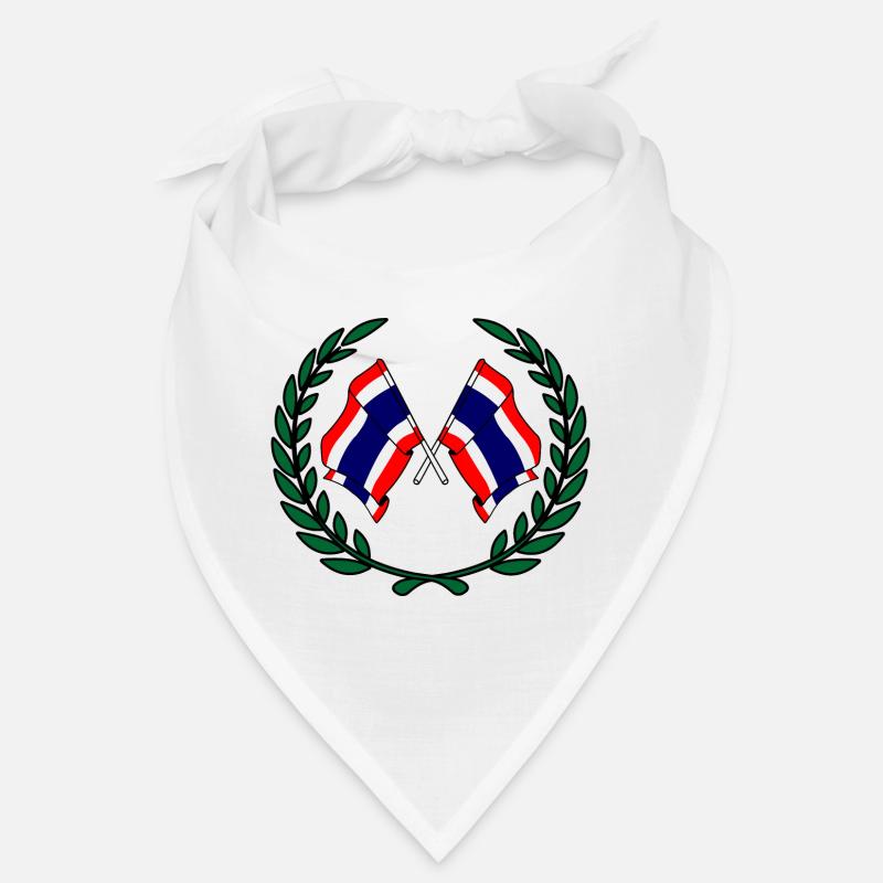 Drapeaux de la Thaïlande en couronne de laurier Bandana