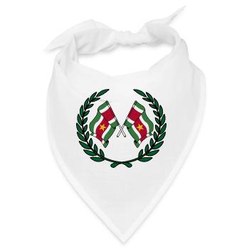 Flaggen Surinams im Lorbeerkranz - Bandana - Weiß - Vorne