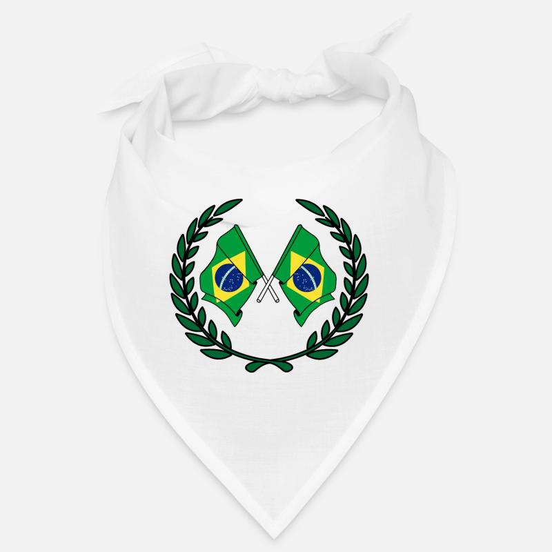 Flaggen Brasilien im Lorbeerkranz Bandana