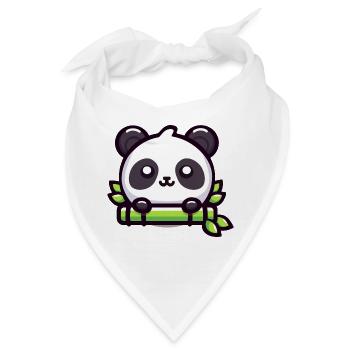Bambus-Glückseligkeit: Chibi-Panda-Genuss - Bandana - Weiß - Vorne