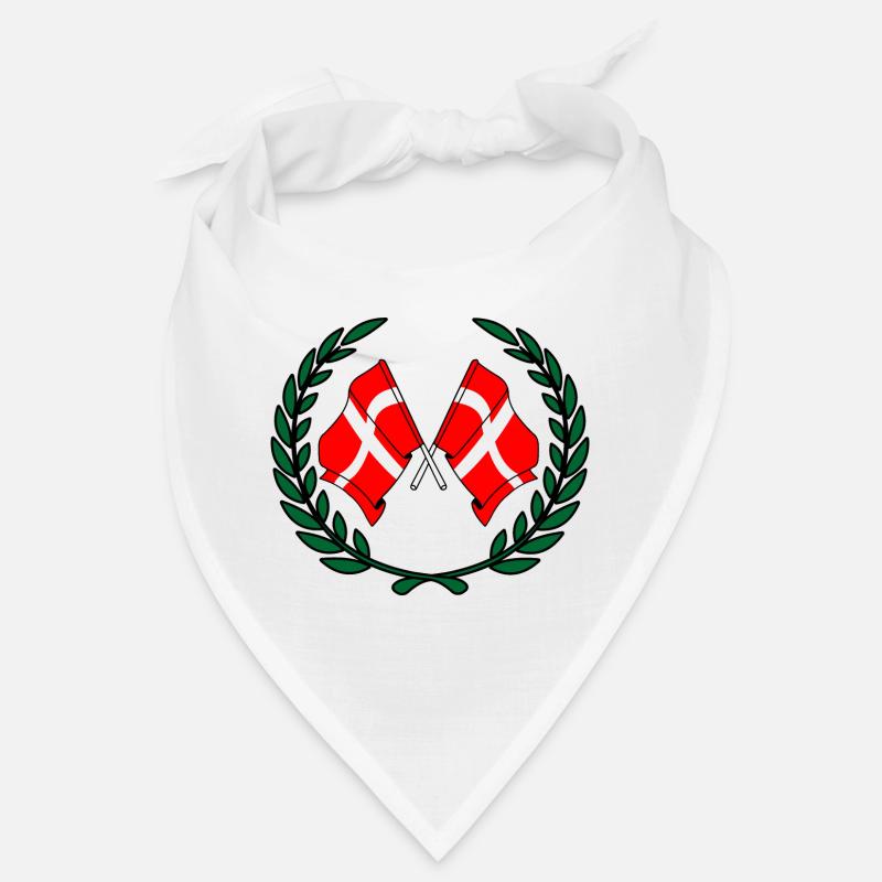 Denmark flags in laurel wreath Bandana