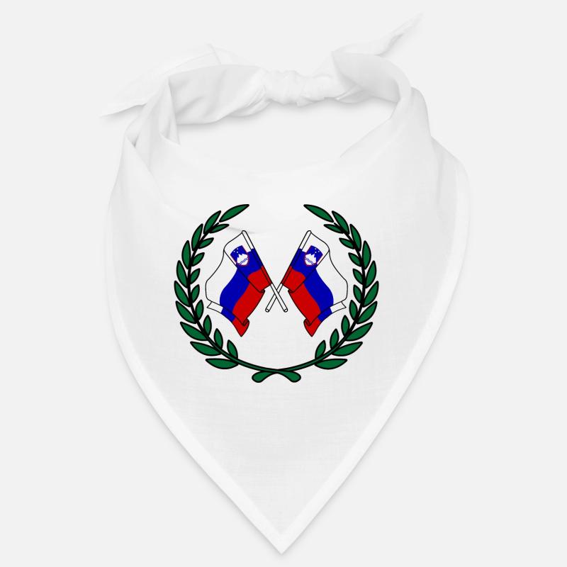 Flags Slovenia in laurel wreath Bandana