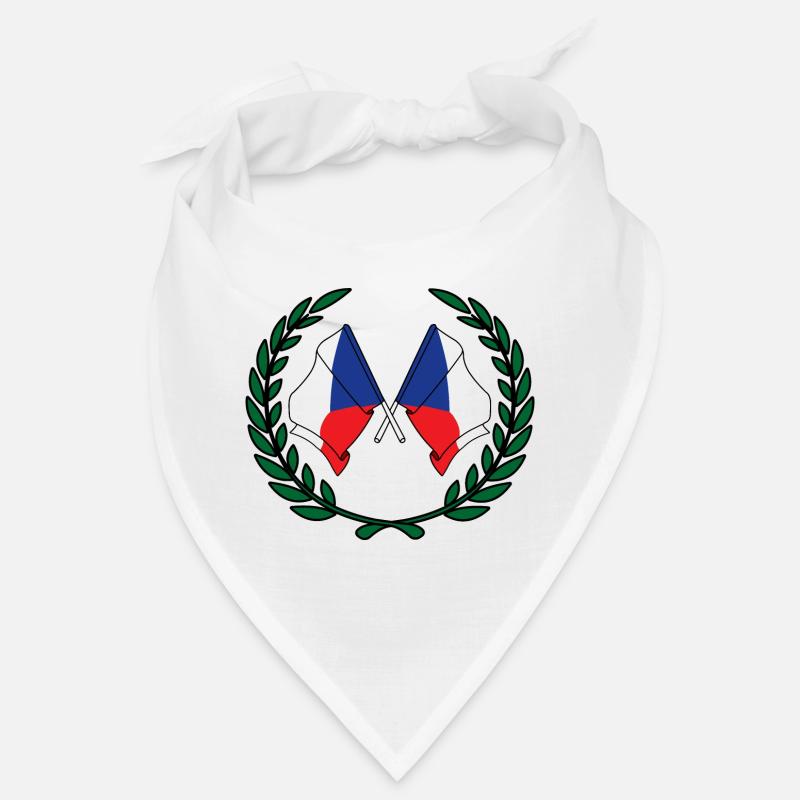 Drapeaux de la République tchèque en couronne de laurier Bandana