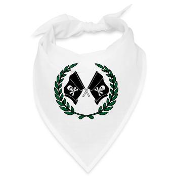 Piratenflaggen im Lorbeerkranz - Bandana - Weiß - Vorne