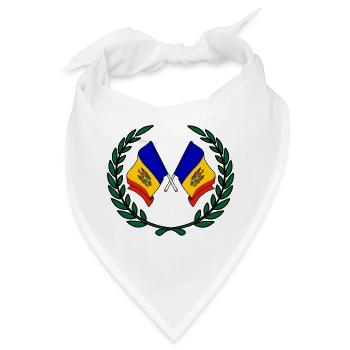 Fahnen Moldawien im Lorbeerkranz - Bandana - Weiß - Vorne