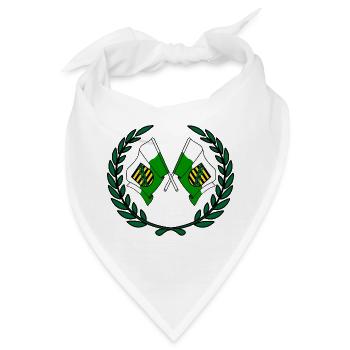 Fahnen Sachsen Lorbeerkranz - Bandana - Weiß - Vorne
