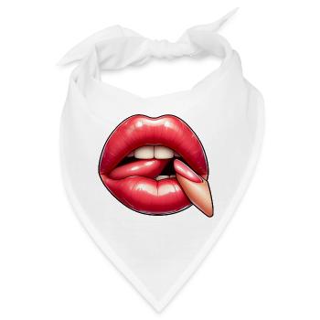 Attraktive rosa Lippe - Bandana - Weiß - Vorne