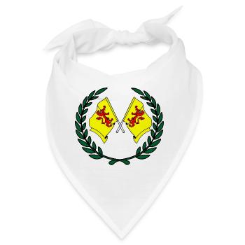 Flaggen der Provinz Südholland mit Lorbeerkranz - Bandana - Weiß - Vorne