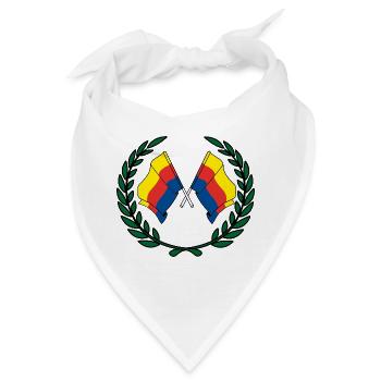 Flaggen der Provinz Nordholland mit Lorbeerkranz - Bandana - Weiß - Vorne