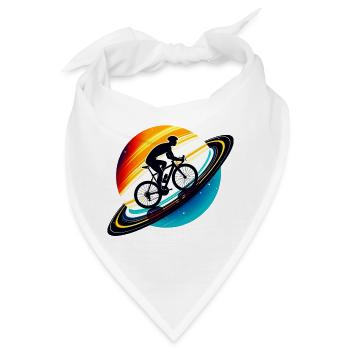 Radfahrer auf dem Saturn - Bandana - Weiß - Vorne