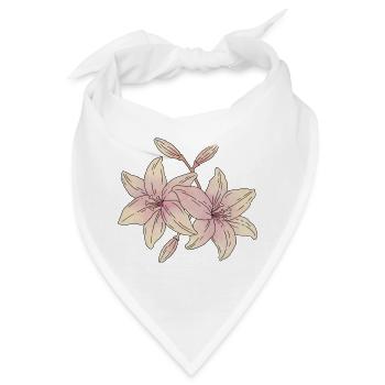 Lilien Blumen - Bandana - Weiß - Vorne