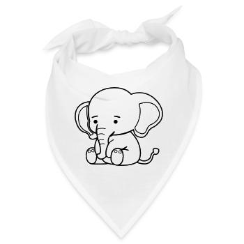cute elephant - Bandana - Weiß - Vorne