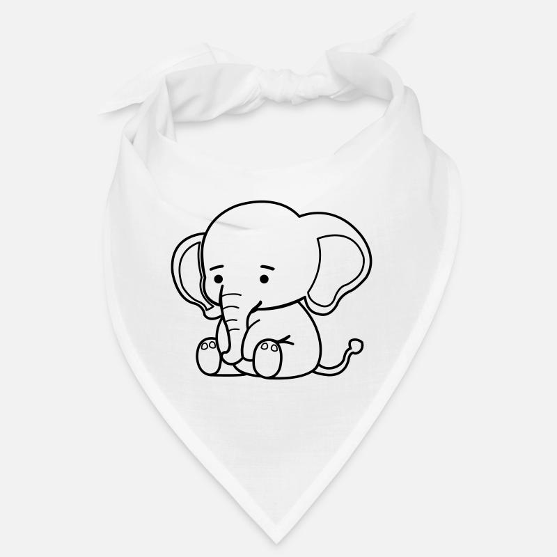 cute elephant - Bandana - Weiß