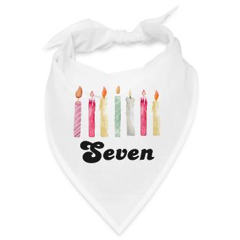 Kerze zum 7. Jahrestag - Bandana - Weiß - Vorne