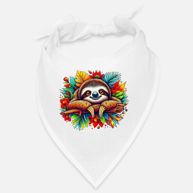 Faultier - Bandana - Weiß