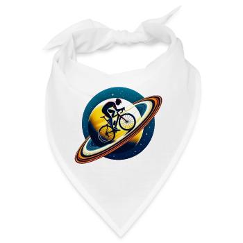Radfahrer auf dem Saturn - Bandana - Weiß - Vorne