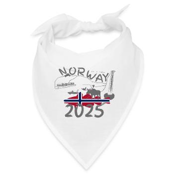 Norwegen 2025 Dorsch mit Bergen und Elch Angeln - Bandana - Weiß - Vorne