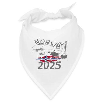 Norwegen 2025 Hering mit Bergen und Elch Angeln - Bandana - Weiß - Vorne