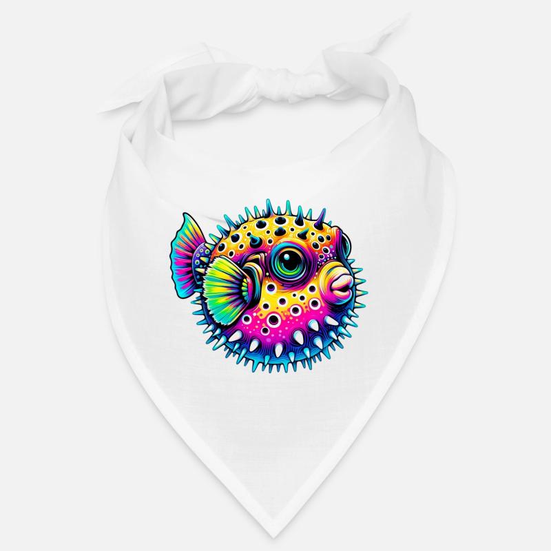 Kugelfisch - Bandana - Weiß
