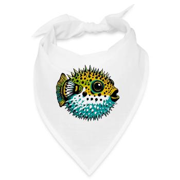 Kugelfisch - Bandana - Weiß - Vorne