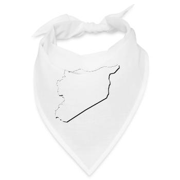 Syrien Landkarte als Umriss - Bandana - Weiß - Vorne