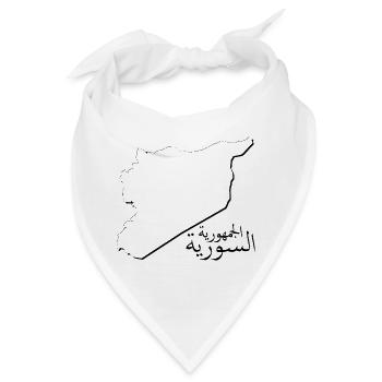 Syrien Landkarte als Umriss SY - Bandana - Weiß - Vorne