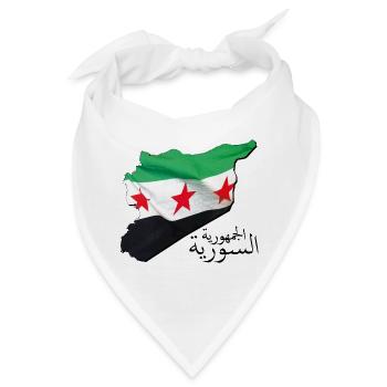 Syrien Flagge in der Syrien Landkarte SY - Bandana - Weiß - Vorne