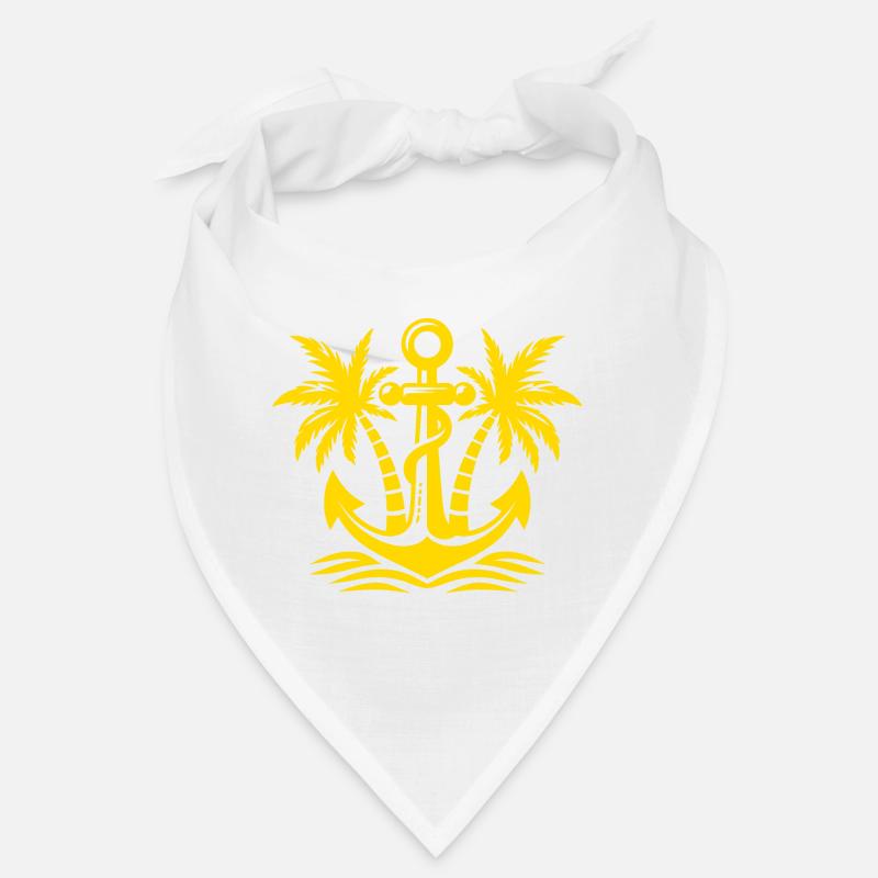 Anker mit Palmen Logo - Bandana - Weiß