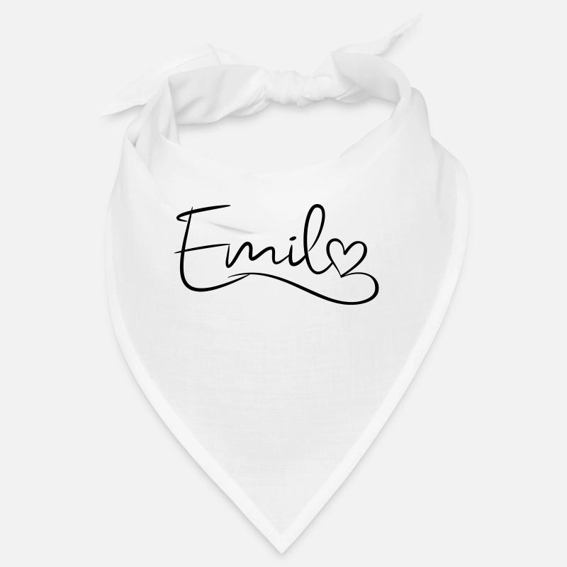 Emil nom Prénom Décor coeur Bandana