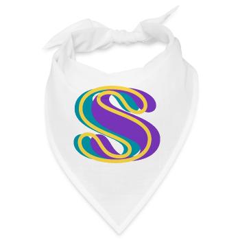 Mehrfarbiger Buchstabe s - Bandana - Weiß - Vorne