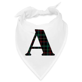 Schottisches Tartan-Monogramm - Bandana - Weiß - Vorne