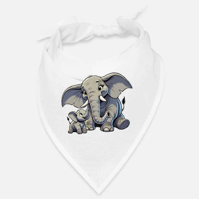 Afrikanischer Elefant Mutter und Kind Bandana