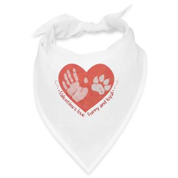 Valentinstag-Liebe: Pelzige und treue Kameradschaft - Bandana - Weiß - Vorne