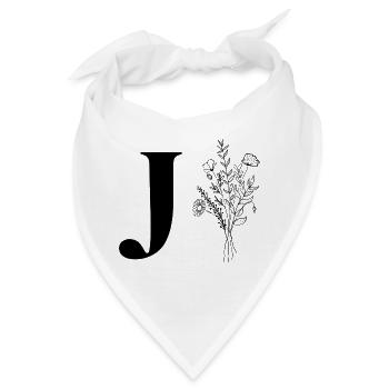 Minimalistische Blumen - Bandana - Weiß - Vorne
